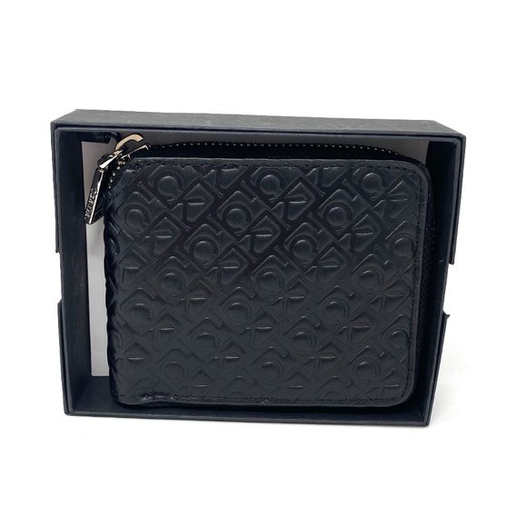 Calvin Klein Other - 😳SALE😳 Calvin Klein Iconic Men's Wallet Black Zip Leather 4711 0158 010